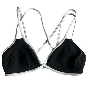 Athleta Black & White Bikini Top - Size Small